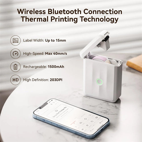 D110 Thermal Label Printer Mini Portable Self-Adhesive Label Maker with Tape for Home Labeling Machine